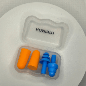 HOMINITI 2in1 Earplugs 38 dB & NRR 32 dB for Sleeping, Swimming, Snoring, Concerts, Work Noise Cancelling, Super Soft, Silicone Ear Plug, 2 Pairs