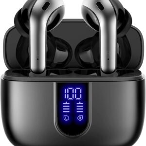 Bluetooth Headphones True Wireless Earbuds 60H Playback LED Power Display Earphones with Wireless Charging Case IPX5 Waterproof